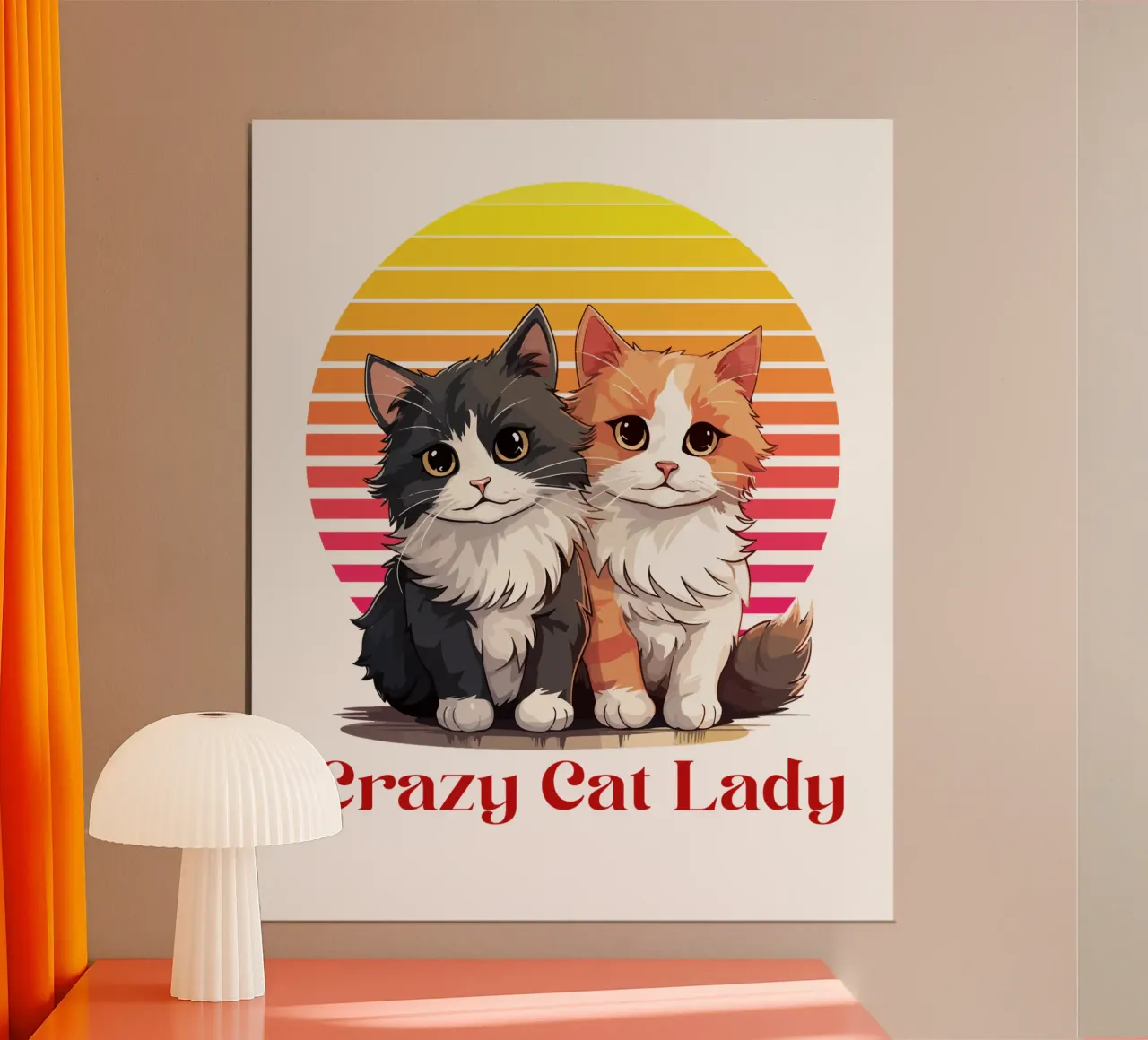 La signora dei gatti pazzi poster con telaio in plastica da yukihana