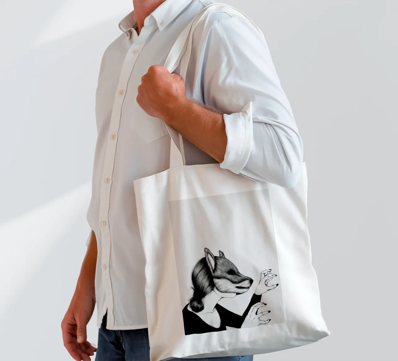 Peculiar Fox tote bag by The White Deer