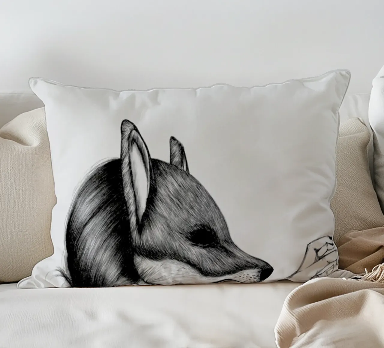 Peculiar Fox cuscino da The White Deer