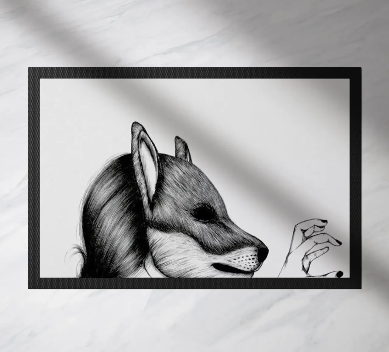 Peculiar Fox doormat by The White Deer