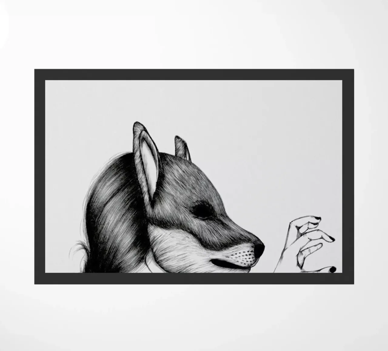 Peculiar Fox doormat by The White Deer