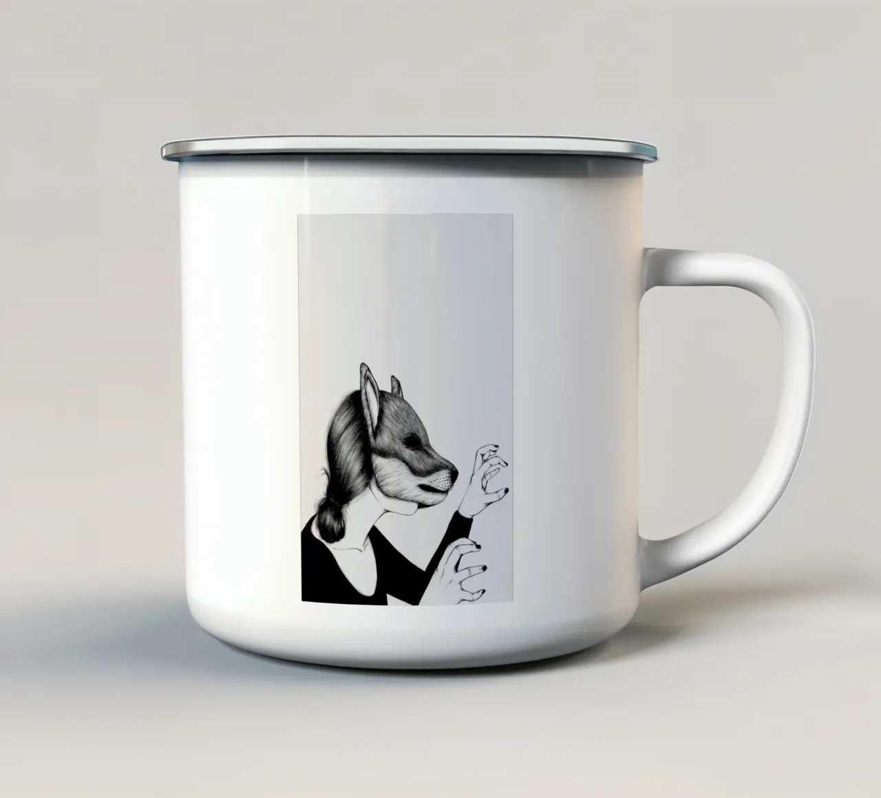 Peculiar Fox tazza in smalto da The White Deer