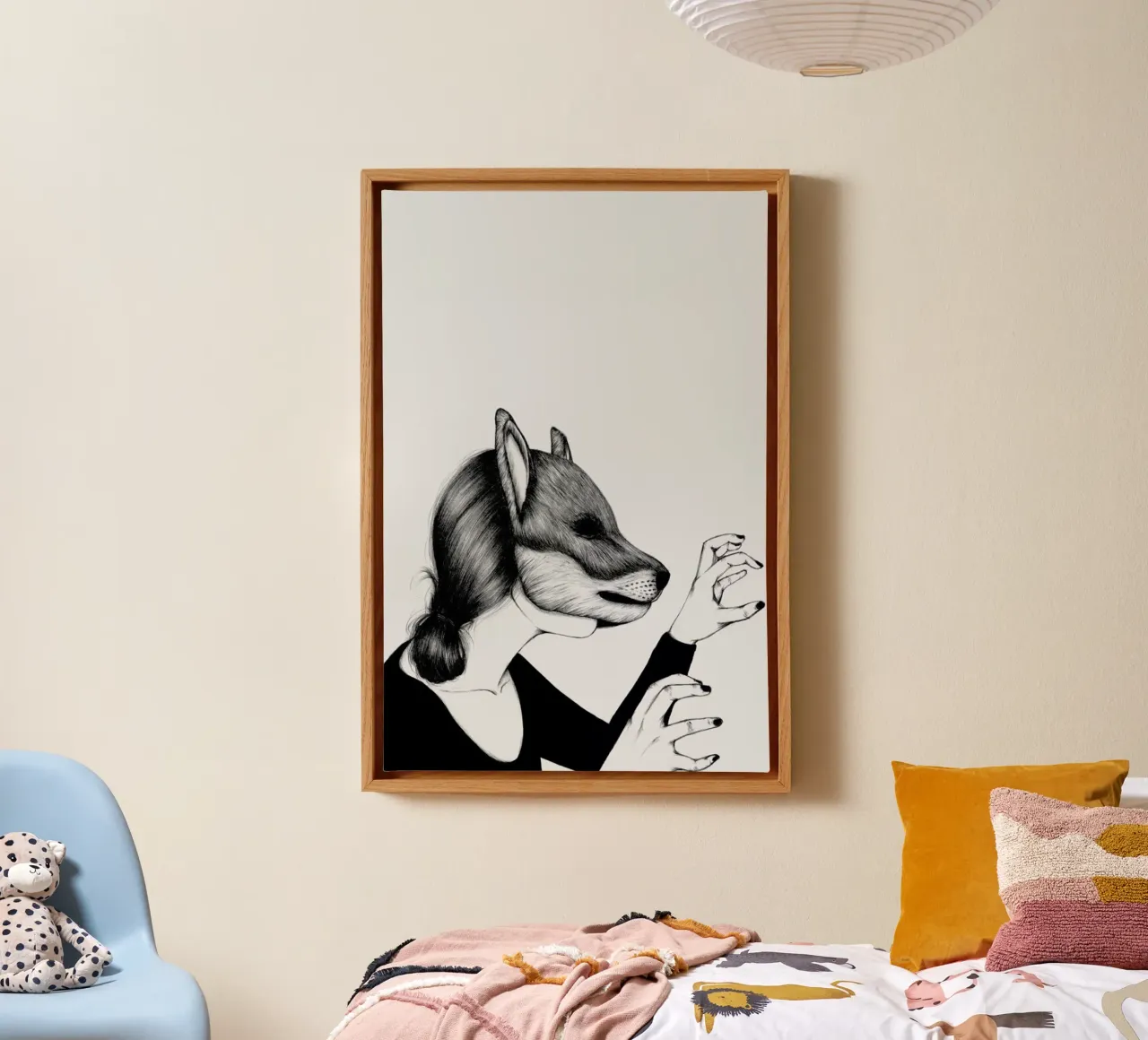 Peculiar Fox tela con Cornice a cassetta da The White Deer