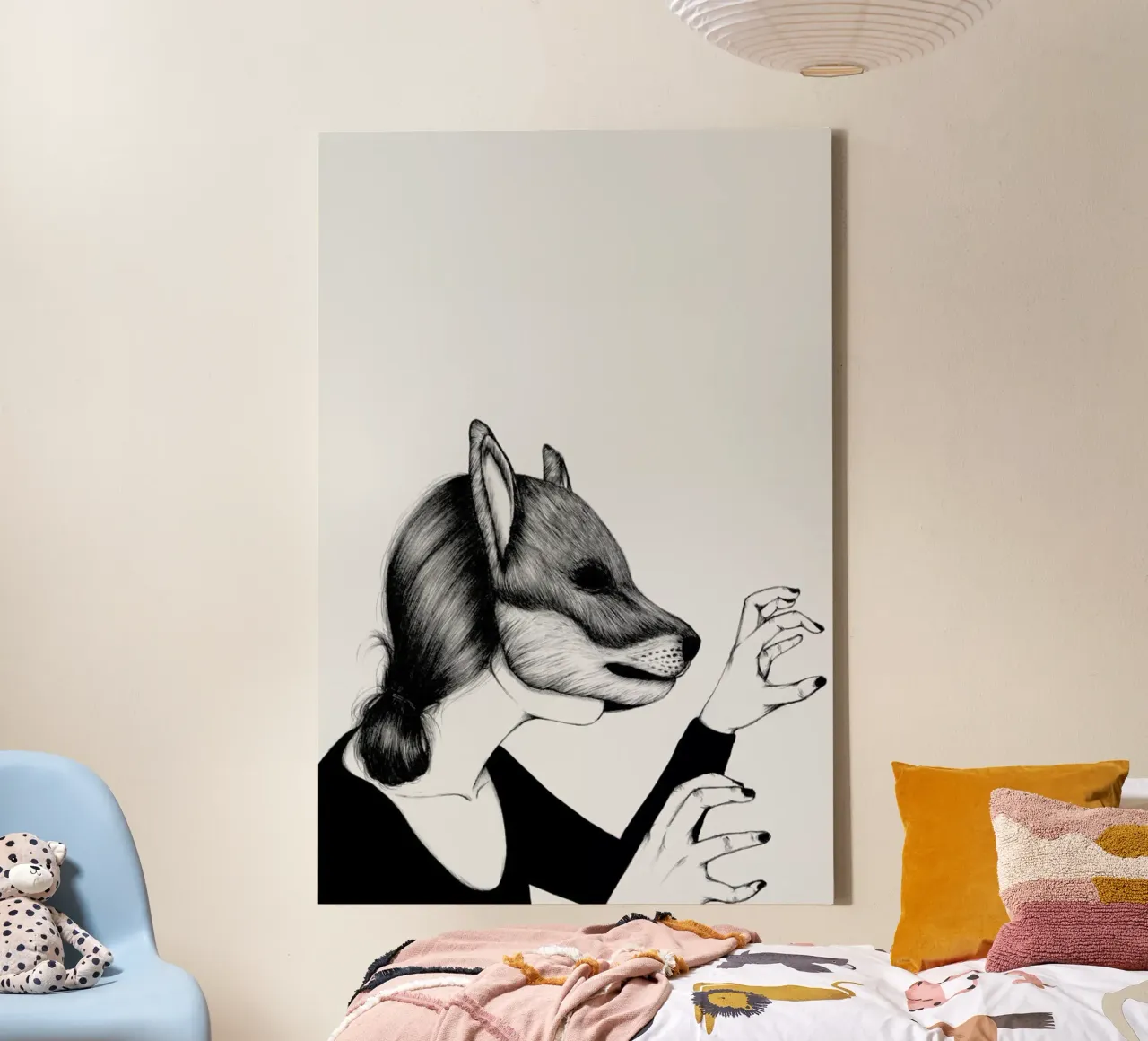 Peculiar Fox tela con Cornice a cassetta da The White Deer