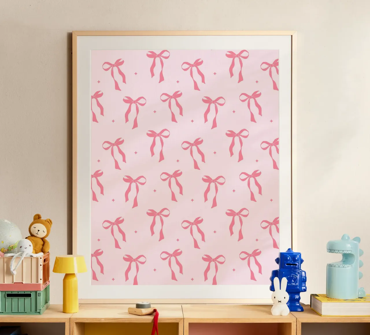 Coquette Bow Pattern, Pink Wall Art, Pink Bow Pattern carta hahnemühle da Coquette Club