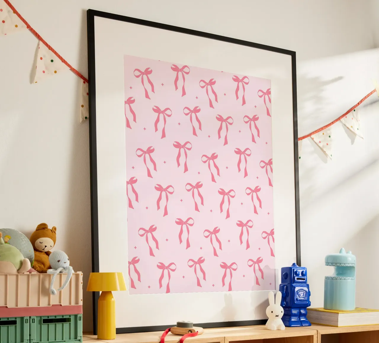Coquette Bow Pattern, Pink Wall Art, Pink Bow Pattern carta hahnemühle da Coquette Club