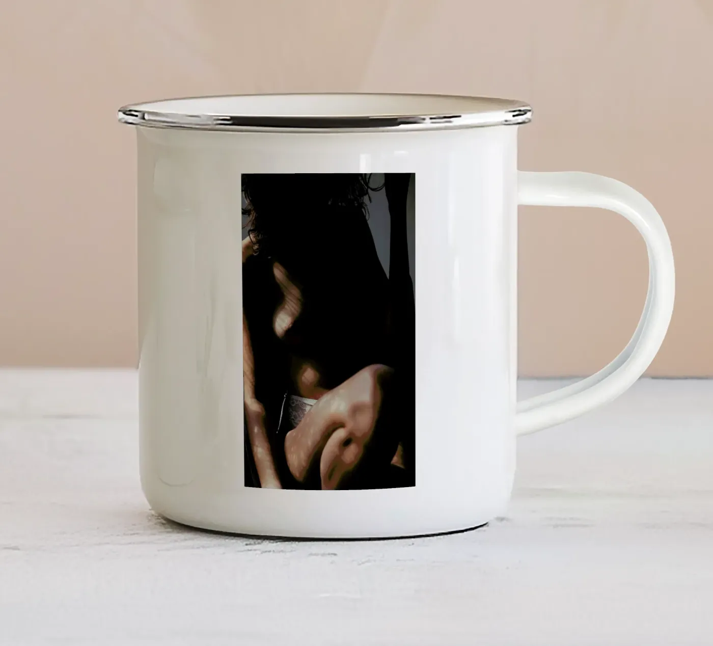 Sinopia enamel mug by Matevž Kosterov