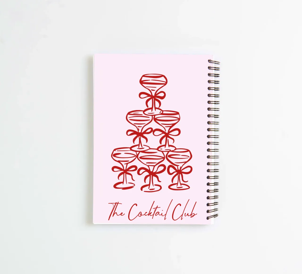 The Cocktail Cub Customizable Print, Personalized Art spiral notebook by Coquette Club