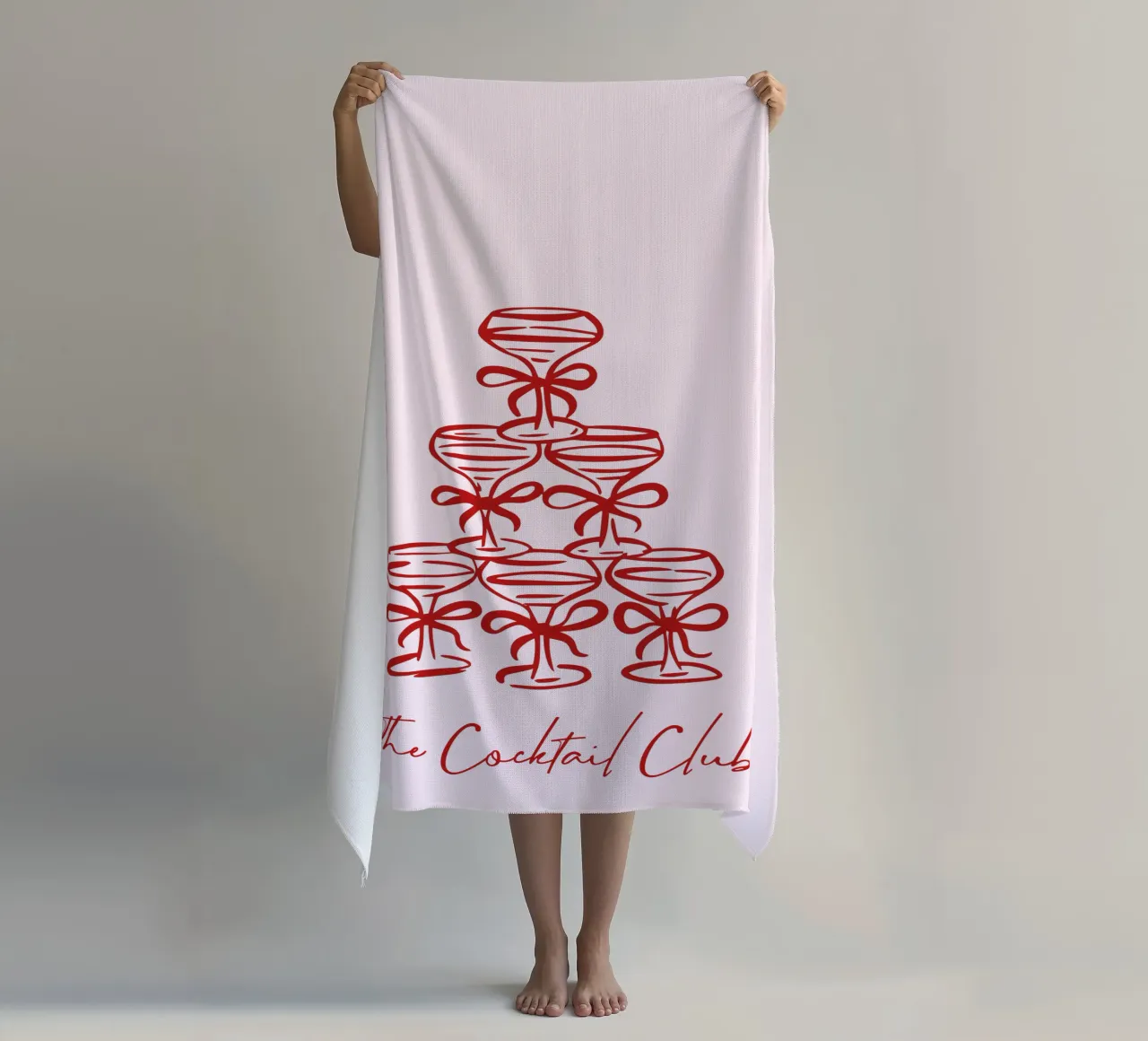 The Cocktail Cub Customizable Print, Personalized Art beach towel by Coquette Club