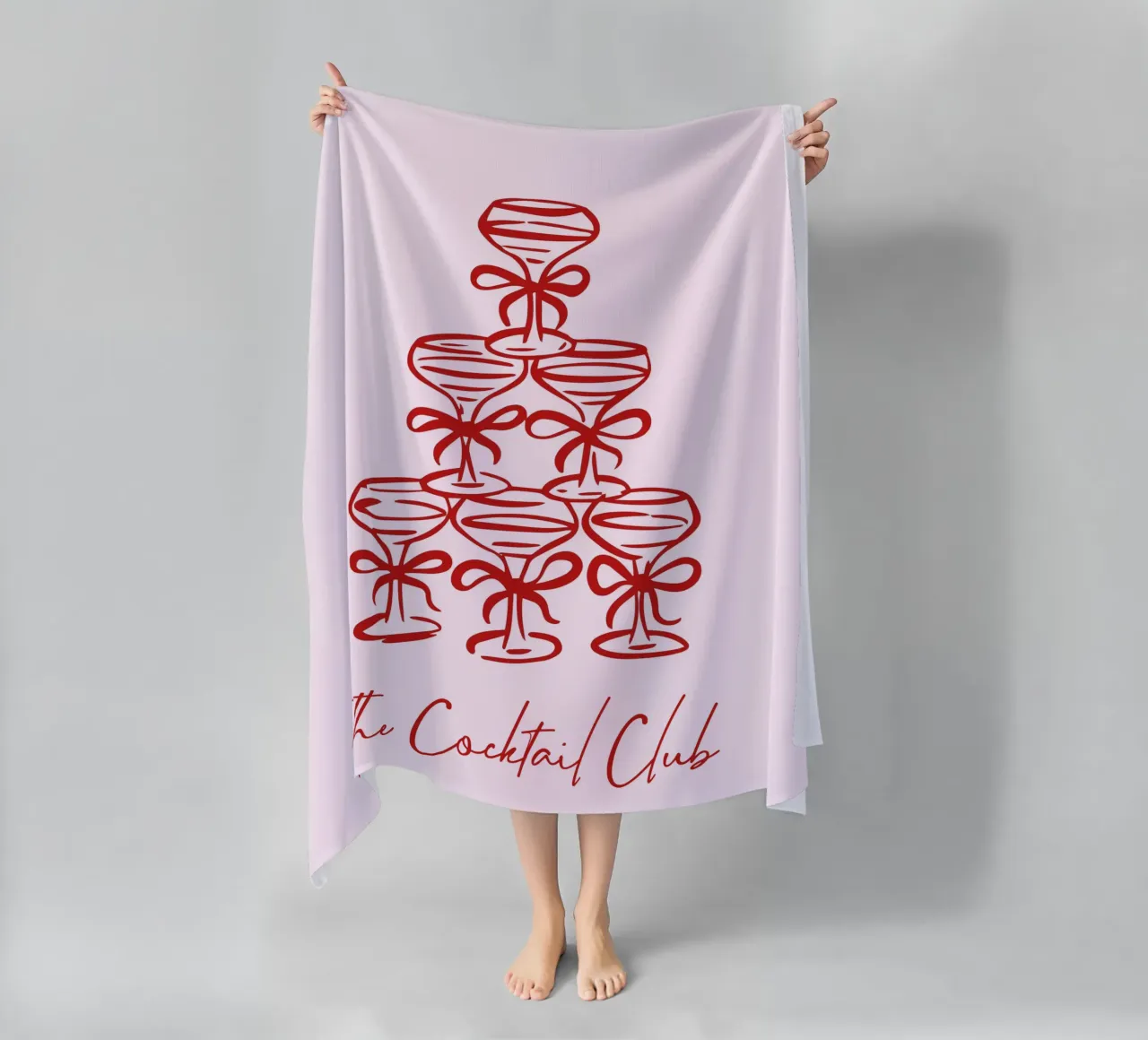 The Cocktail Cub Customizable Print, Personalized Art beach towel by Coquette Club