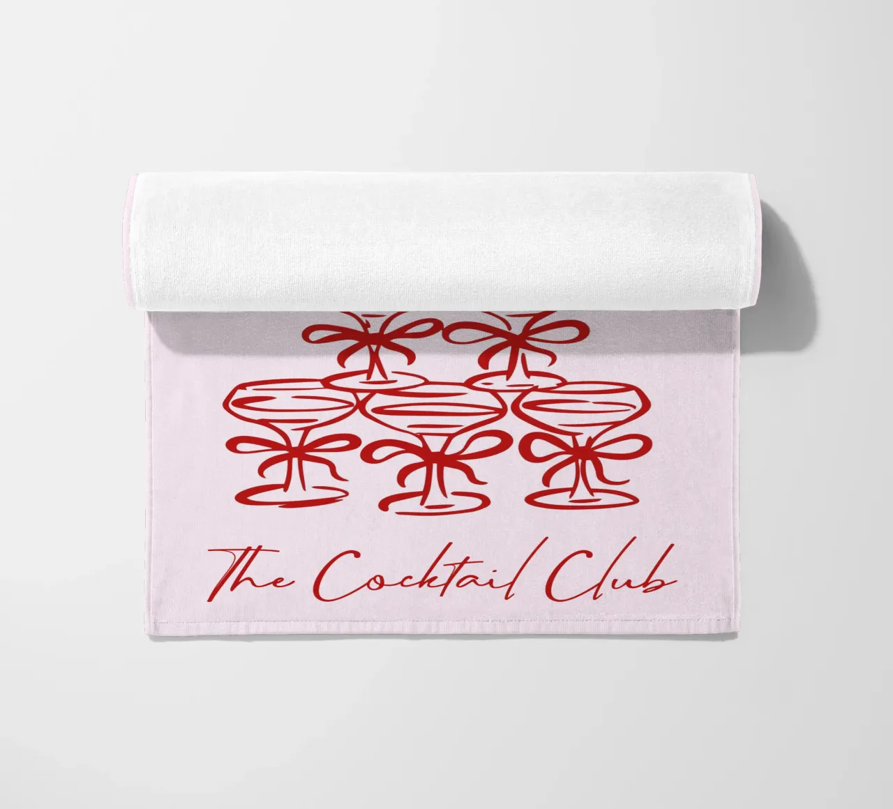The Cocktail Cub Customizable Print, Personalized Art beach towel by Coquette Club