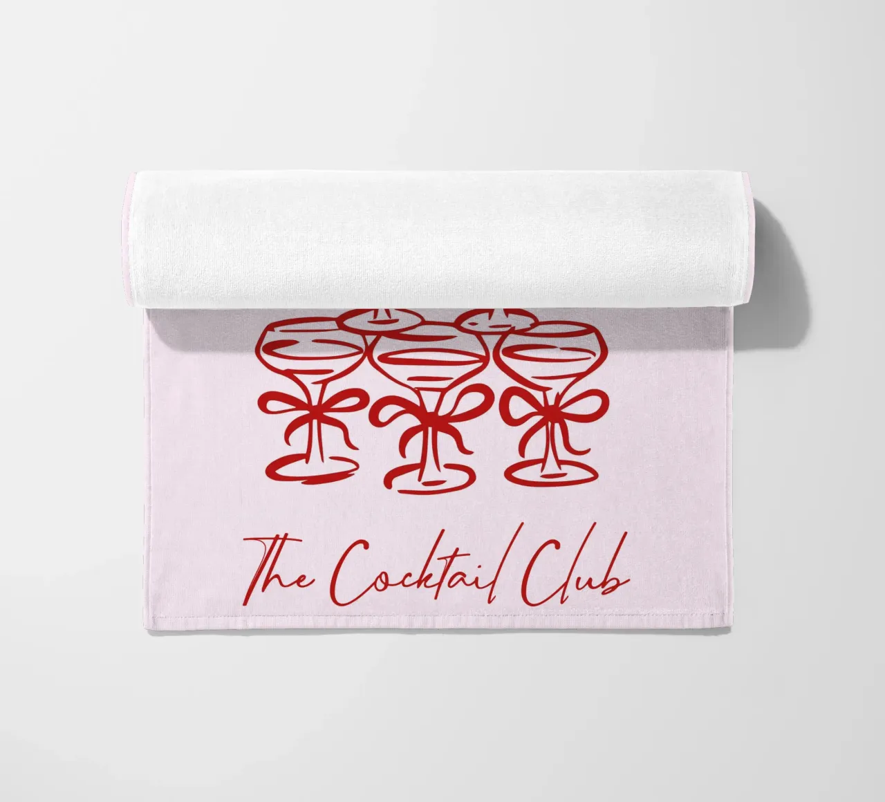 The Cocktail Cub Customizable Print, Personalized Art beach towel by Coquette Club