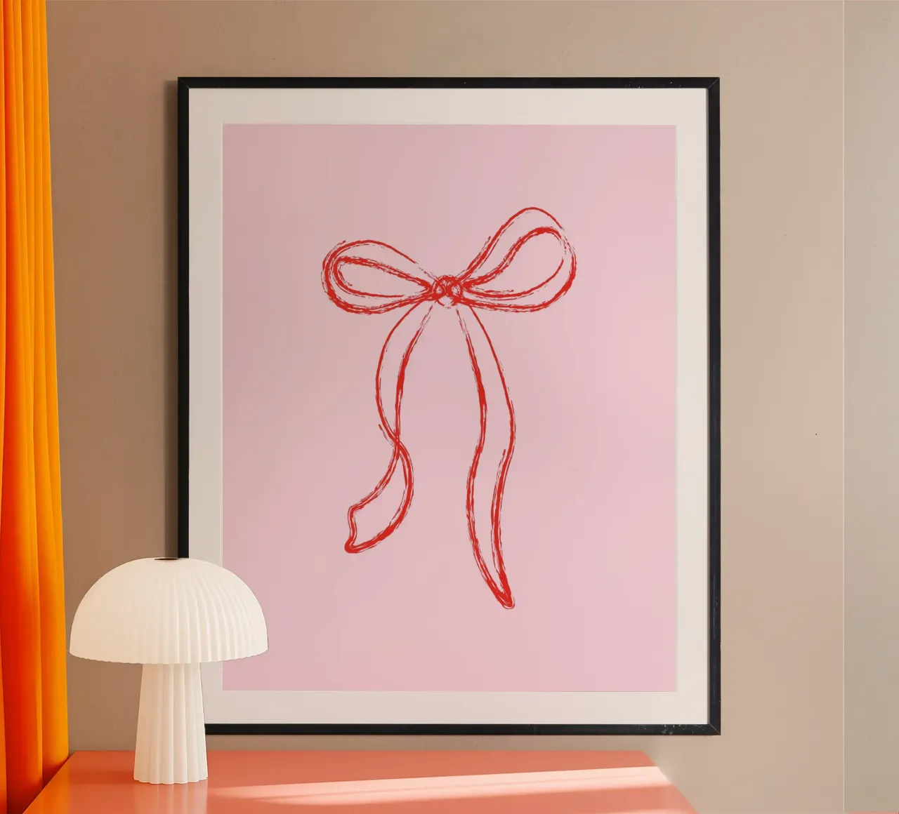 Benutzerdefinierte Bogen Druck, personalisierte Bogen Kunst, rosa Wandkunst Poster Poster mit Holzrahmen von Coquette Club