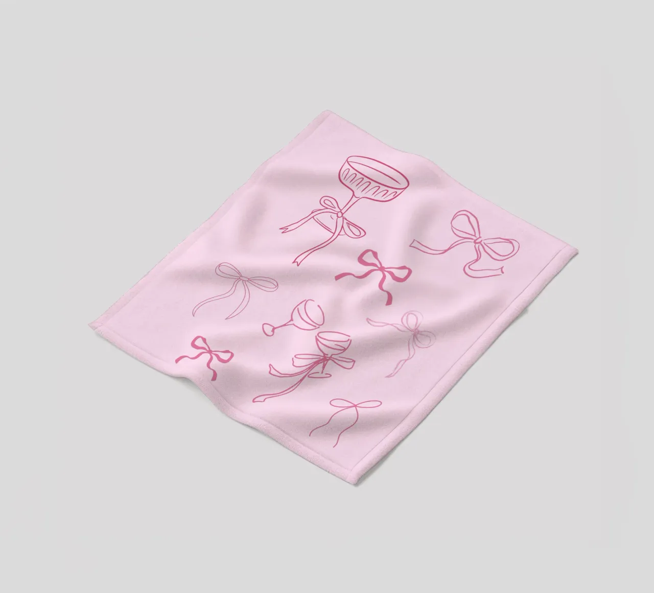 Cocktail, Bow, Pink Coquette Print, Wall Art, Cute Stickers fleece blanket by Coquette Club