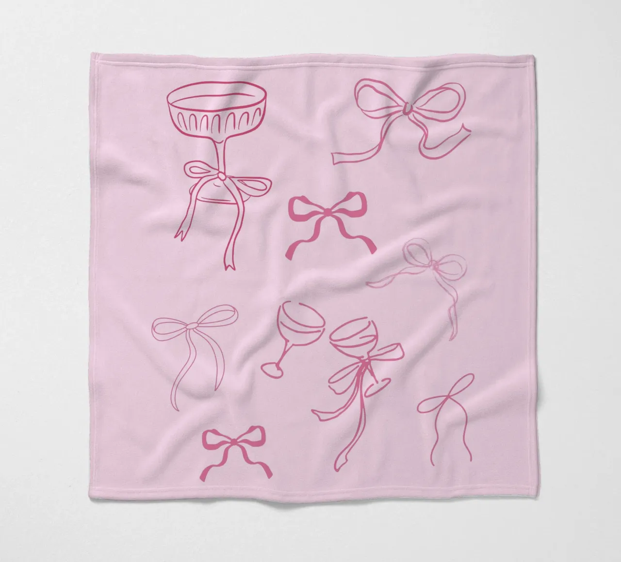 Cocktail, Bow, Pink Coquette Print, Wall Art, Cute Stickers fleece blanket by Coquette Club