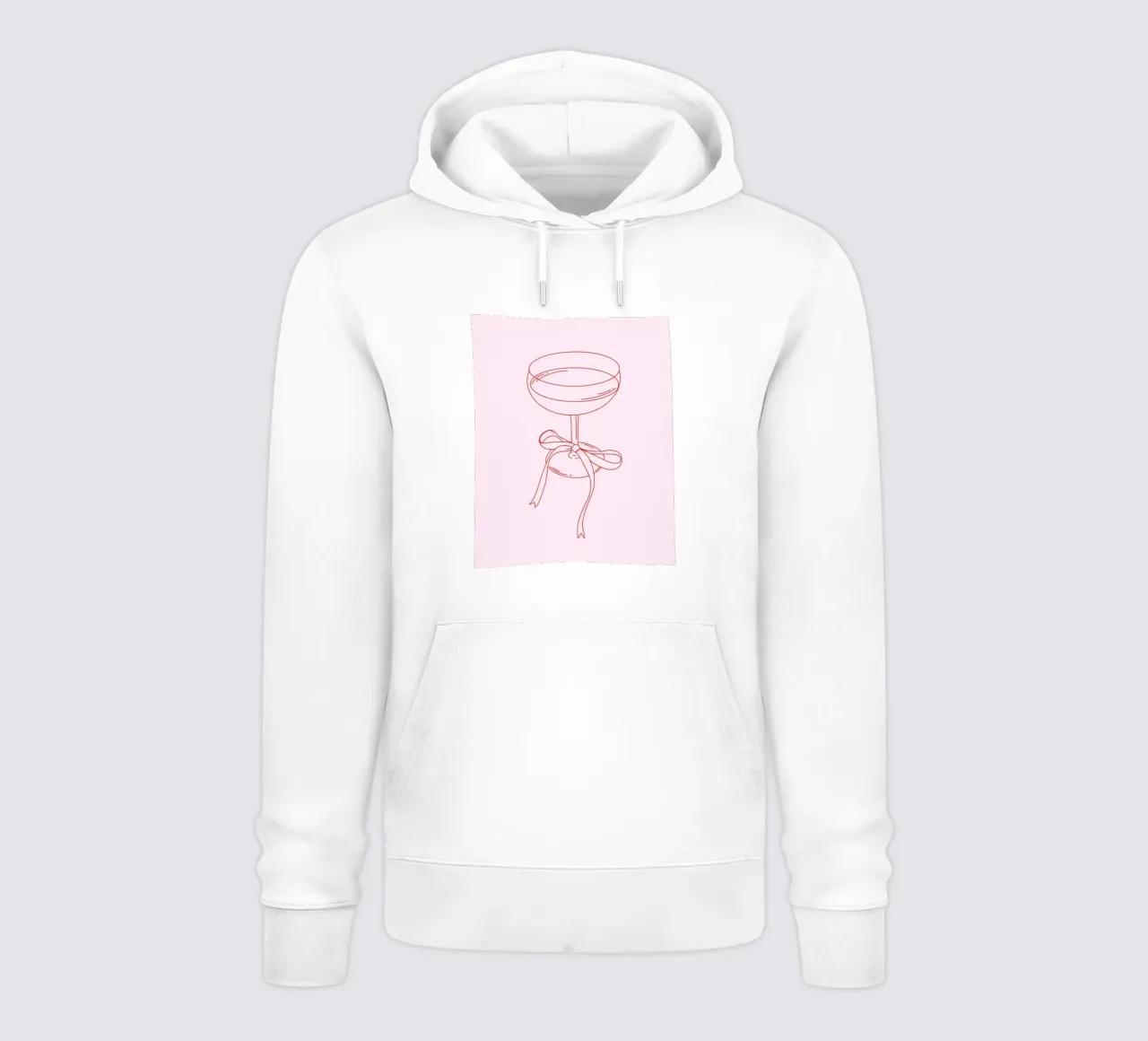 Cocktail Line Drawing, Bow Print, Coquette Cute Bow Print hoodie by Coquette Club