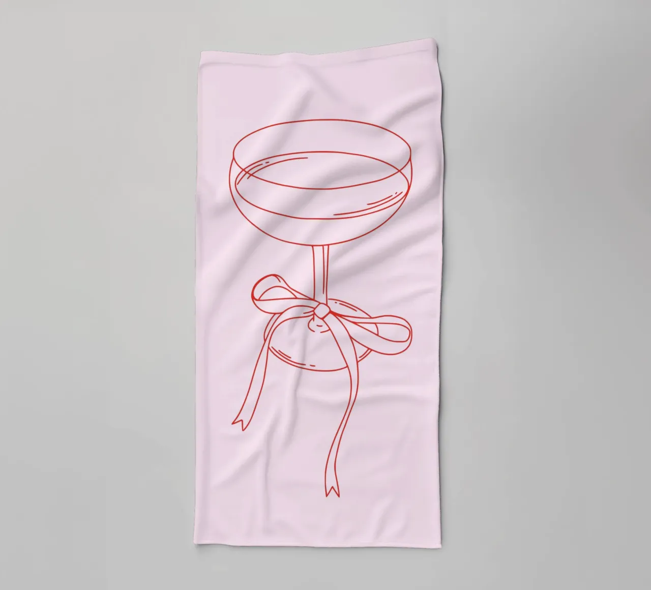 Cocktail Line Drawing, Bow Print, Coquette Cute Bow Print towel by Coquette Club
