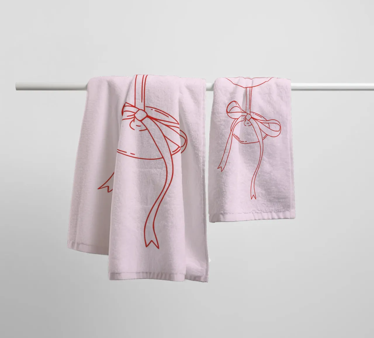 Cocktail Line Drawing, Bow Print, Coquette Cute Bow Print towel by Coquette Club