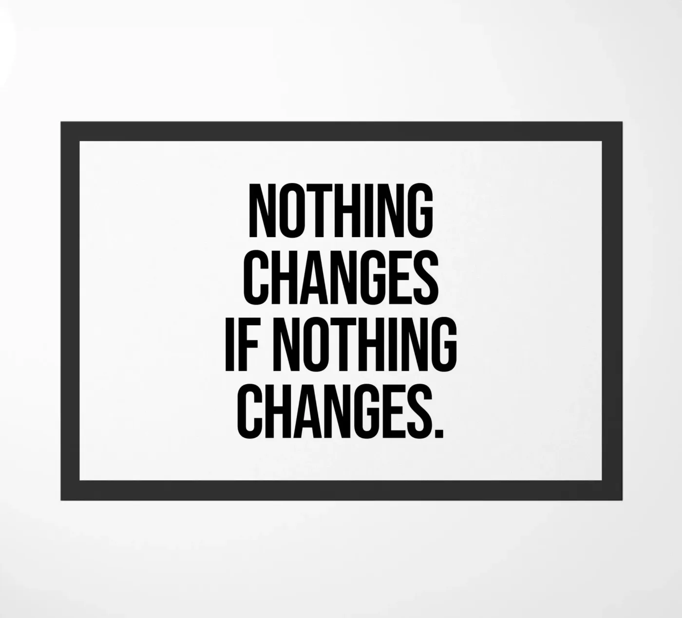 Nothing changes if nothing changes quote doormat by Paigaam Studio