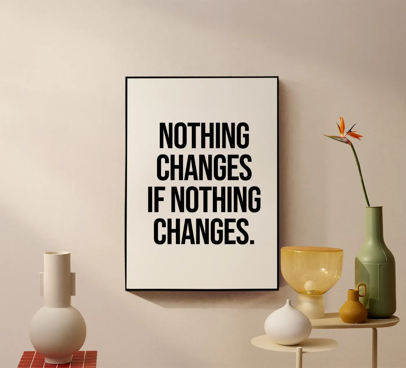 Nothing changes if nothing changes quote plexiglass da Paigaam Studio
