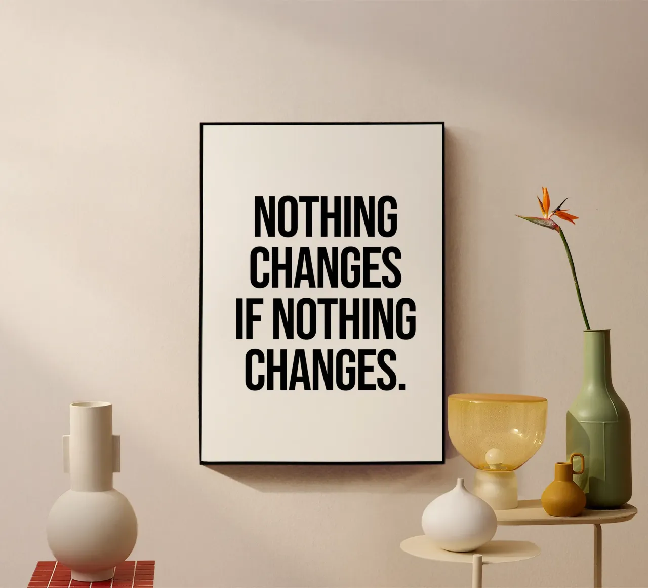 Nothing changes if nothing changes quote Acryl-Glas von Paigaam Studio