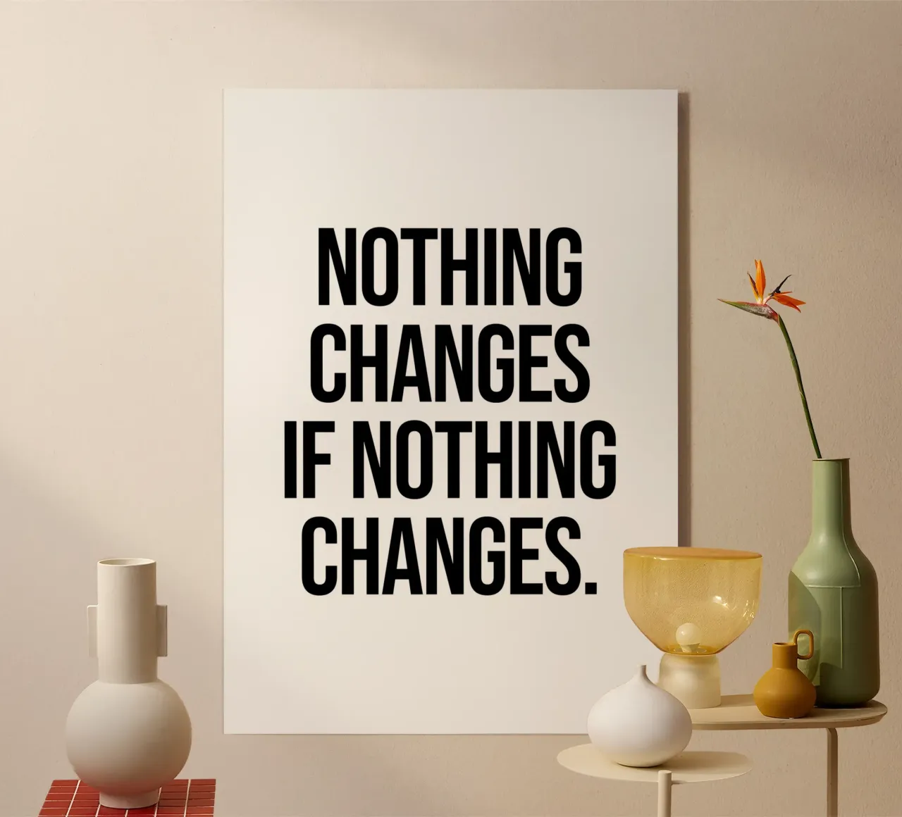 Nothing changes if nothing changes quote Acryl-Glas von Paigaam Studio