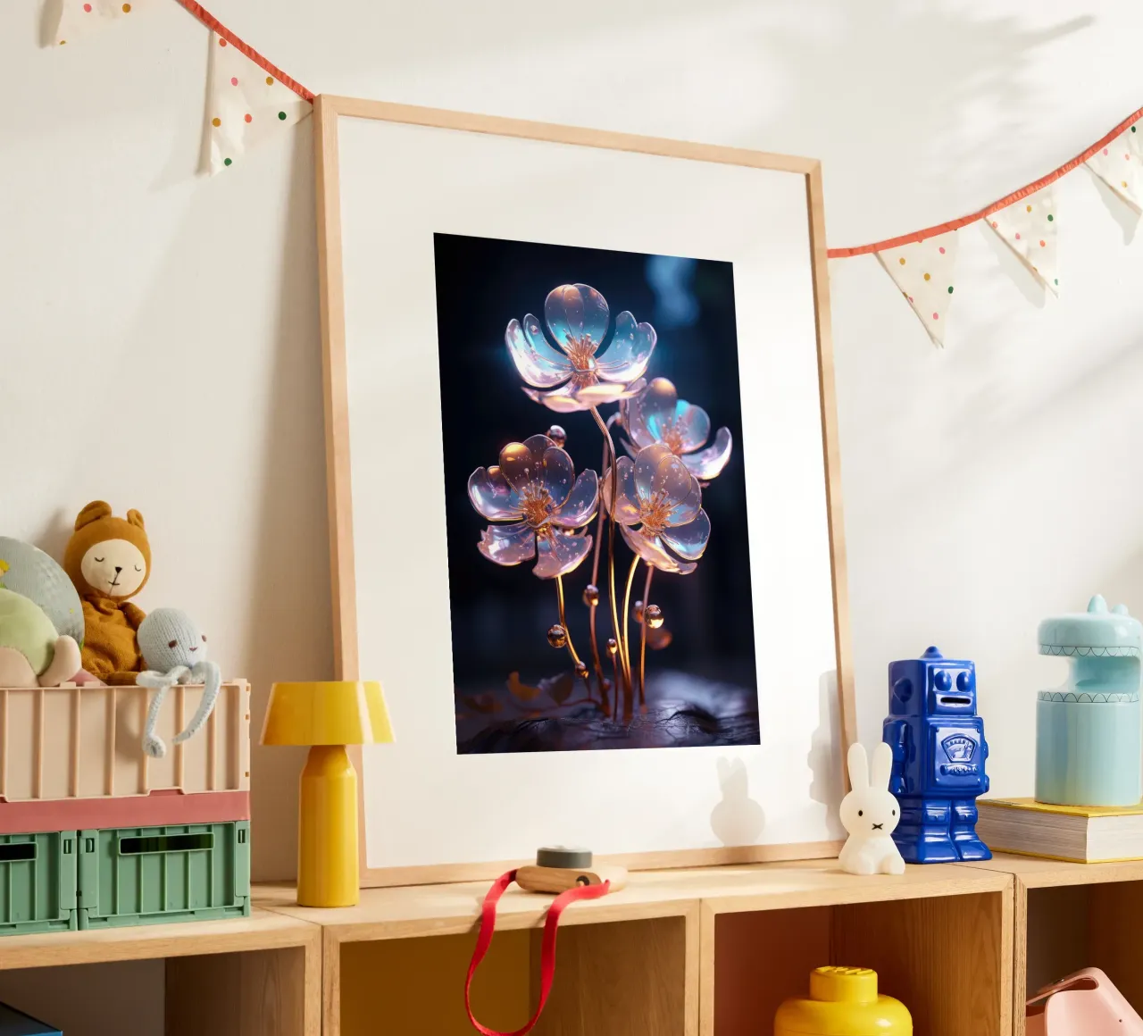 Fiori bioluminescenti carta hahnemühle da PosterPrint