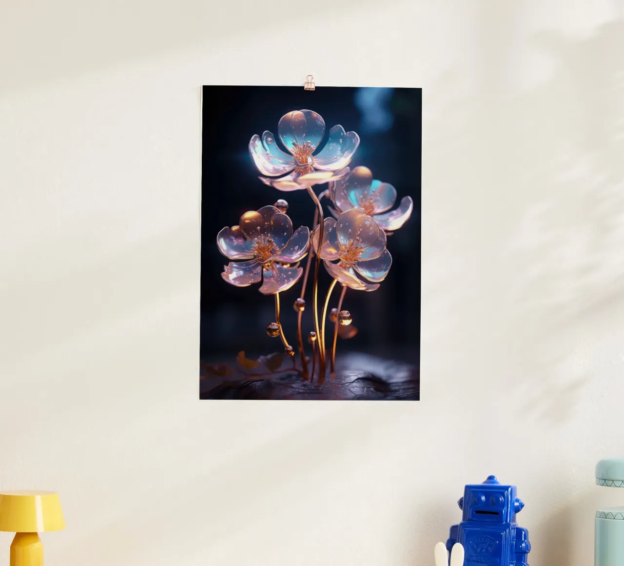 Fiori bioluminescenti carta hahnemühle da PosterPrint