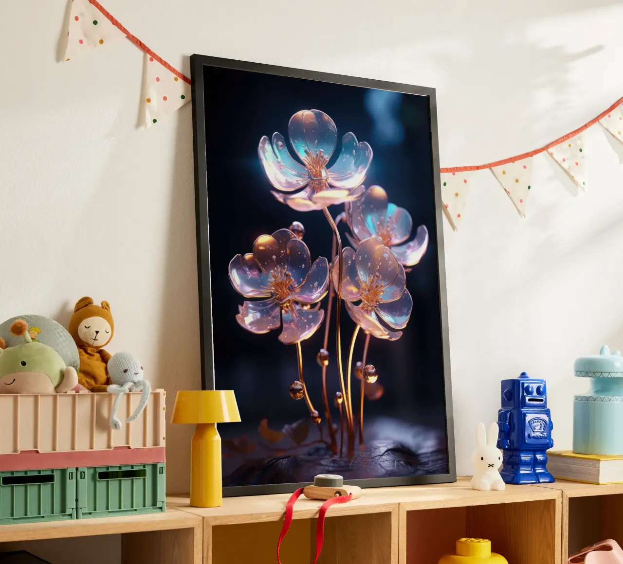 Fiori bioluminescenti carta hahnemühle da PosterPrint