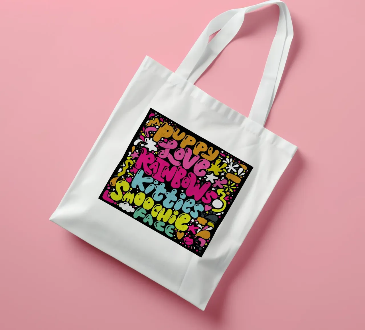 Rainbow Smoochie borsa in juta da Matthew Taylor Wilson