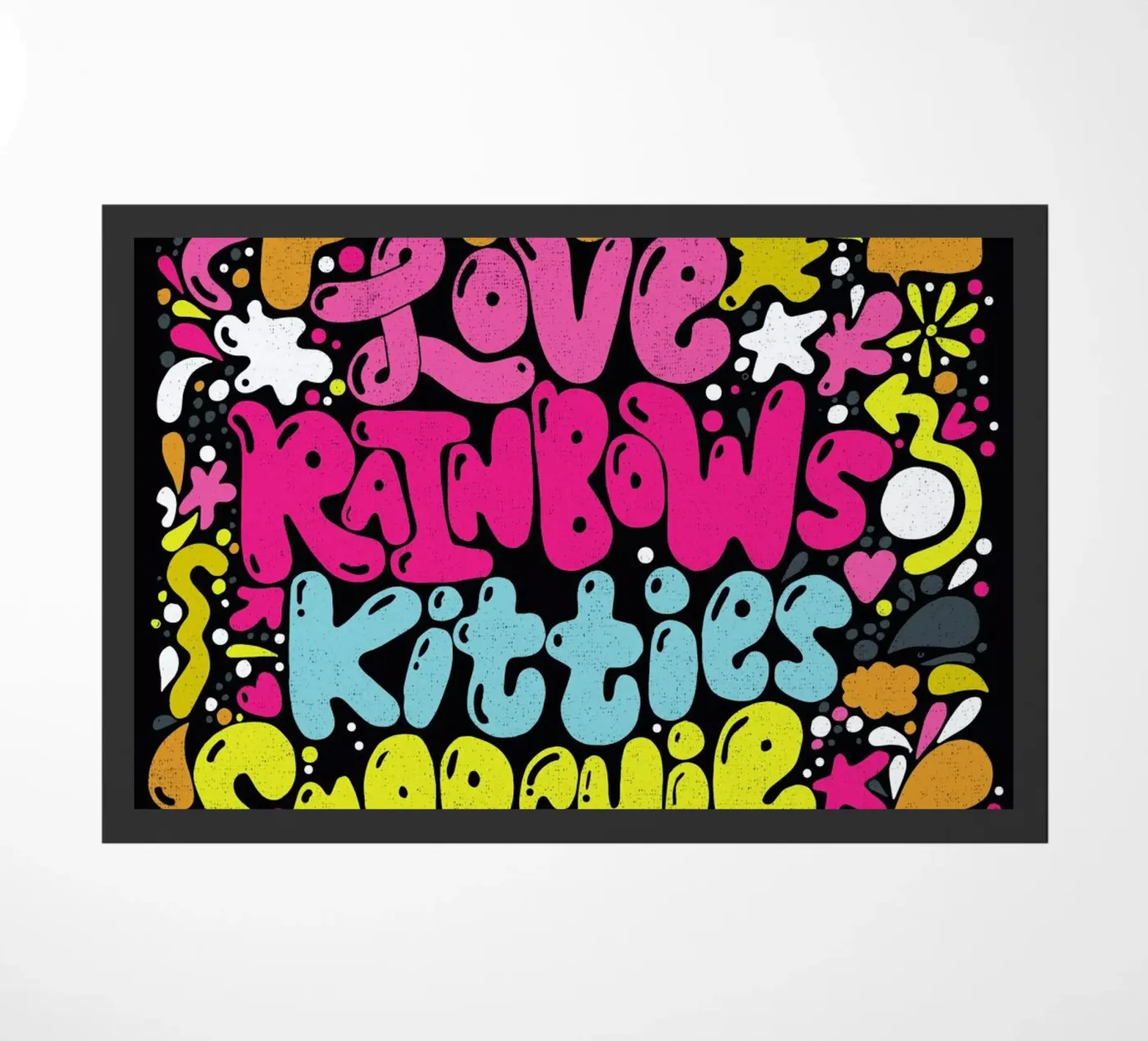 Rainbow Smoochie doormat by Matthew Taylor Wilson