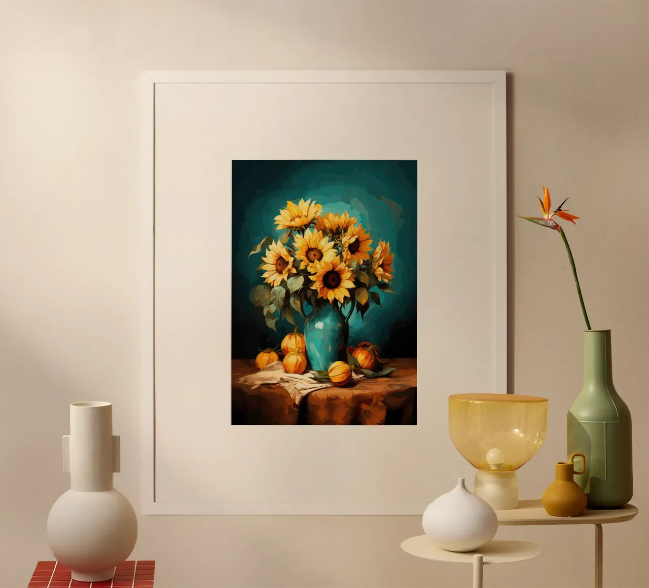 Decorazione con girasoli poster da PosterPrint