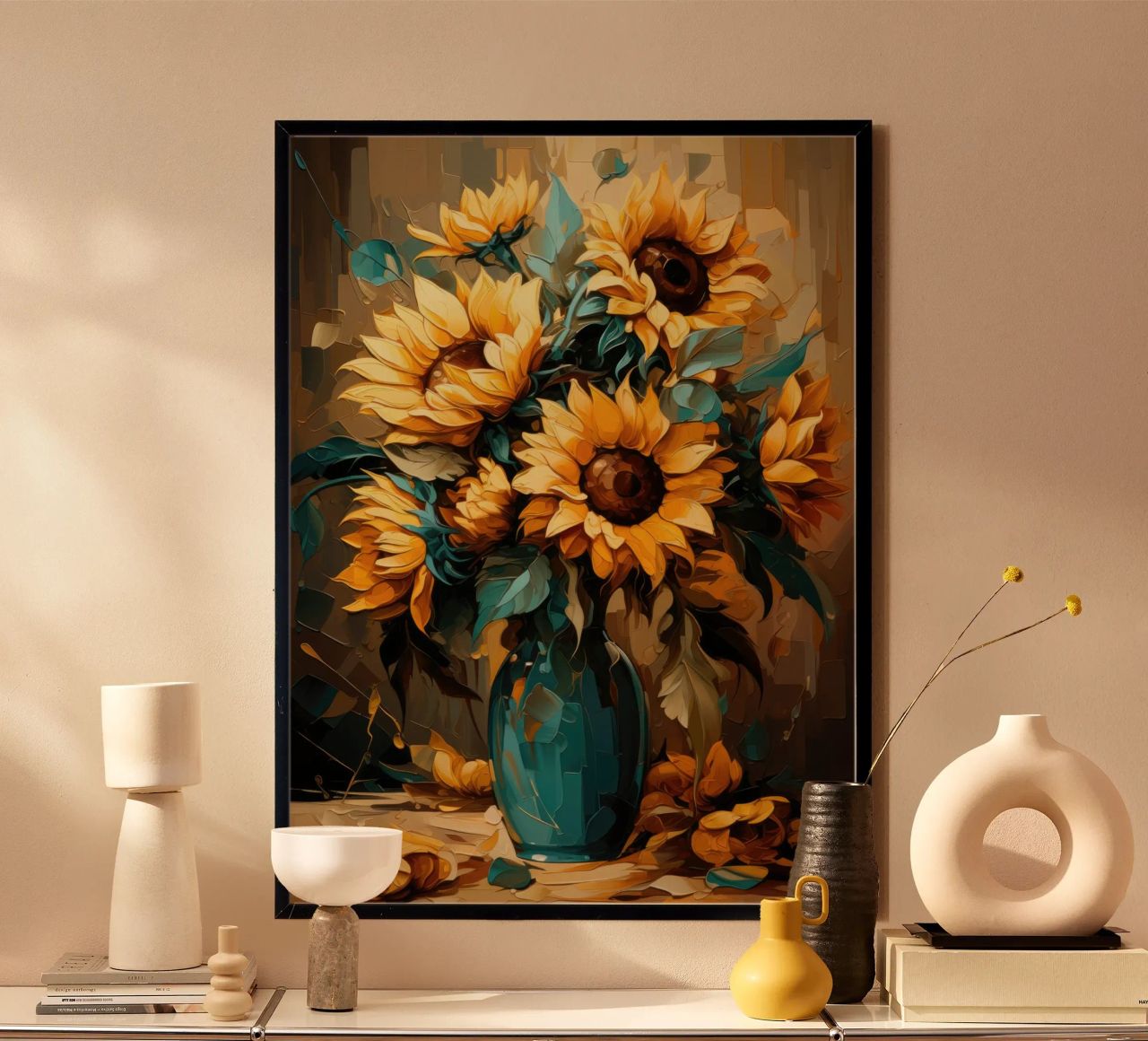 Bouquet de tournesols aquarelle poster de PosterPrint