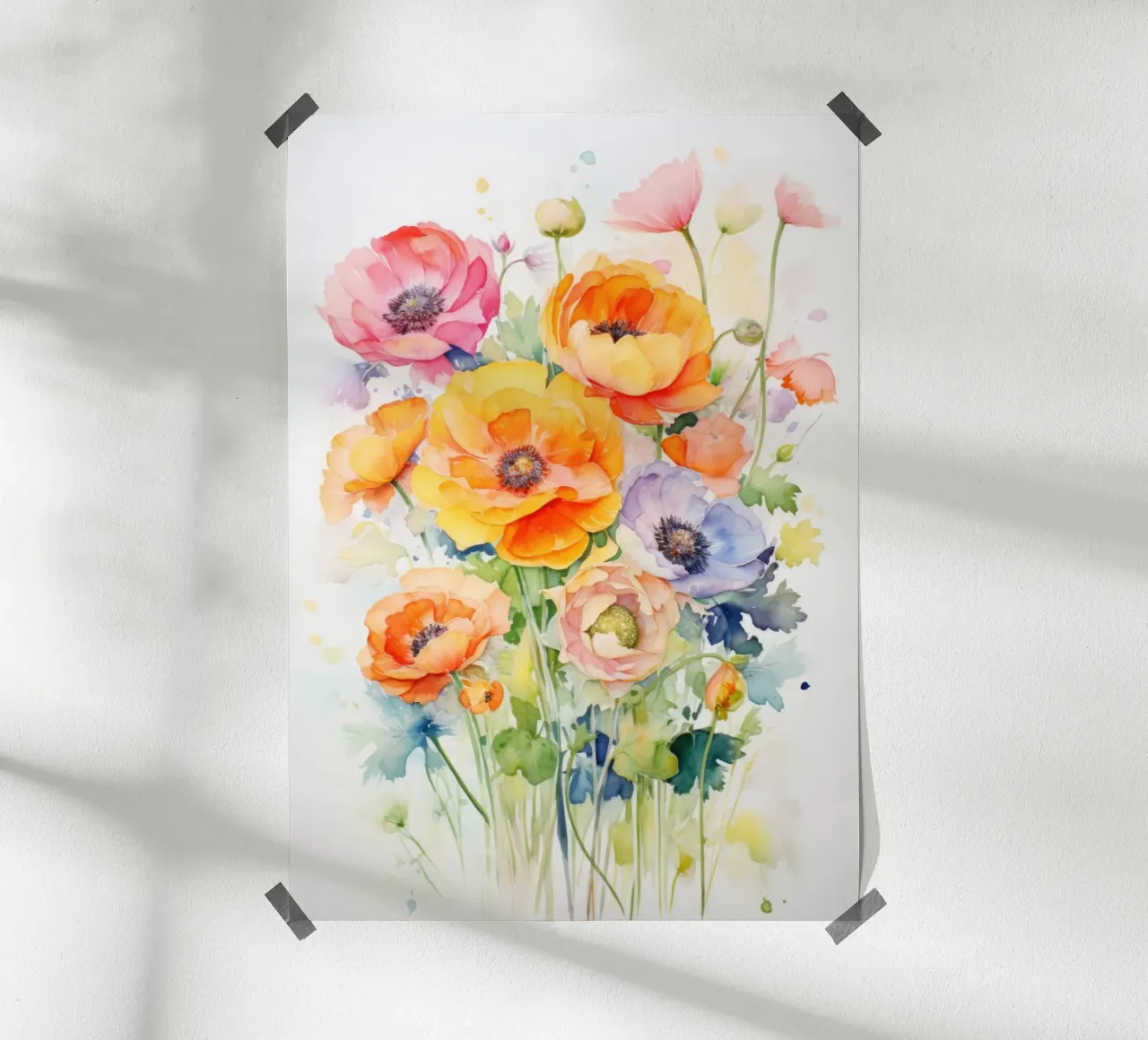 Acquerello - Bouquet di fiori poster da PosterPrint