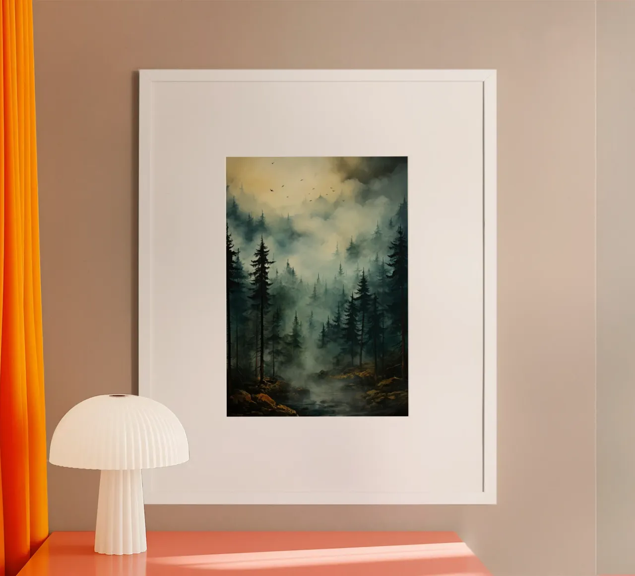 Il bosco di montagna poster con telaio in alluminio da PosterPrint