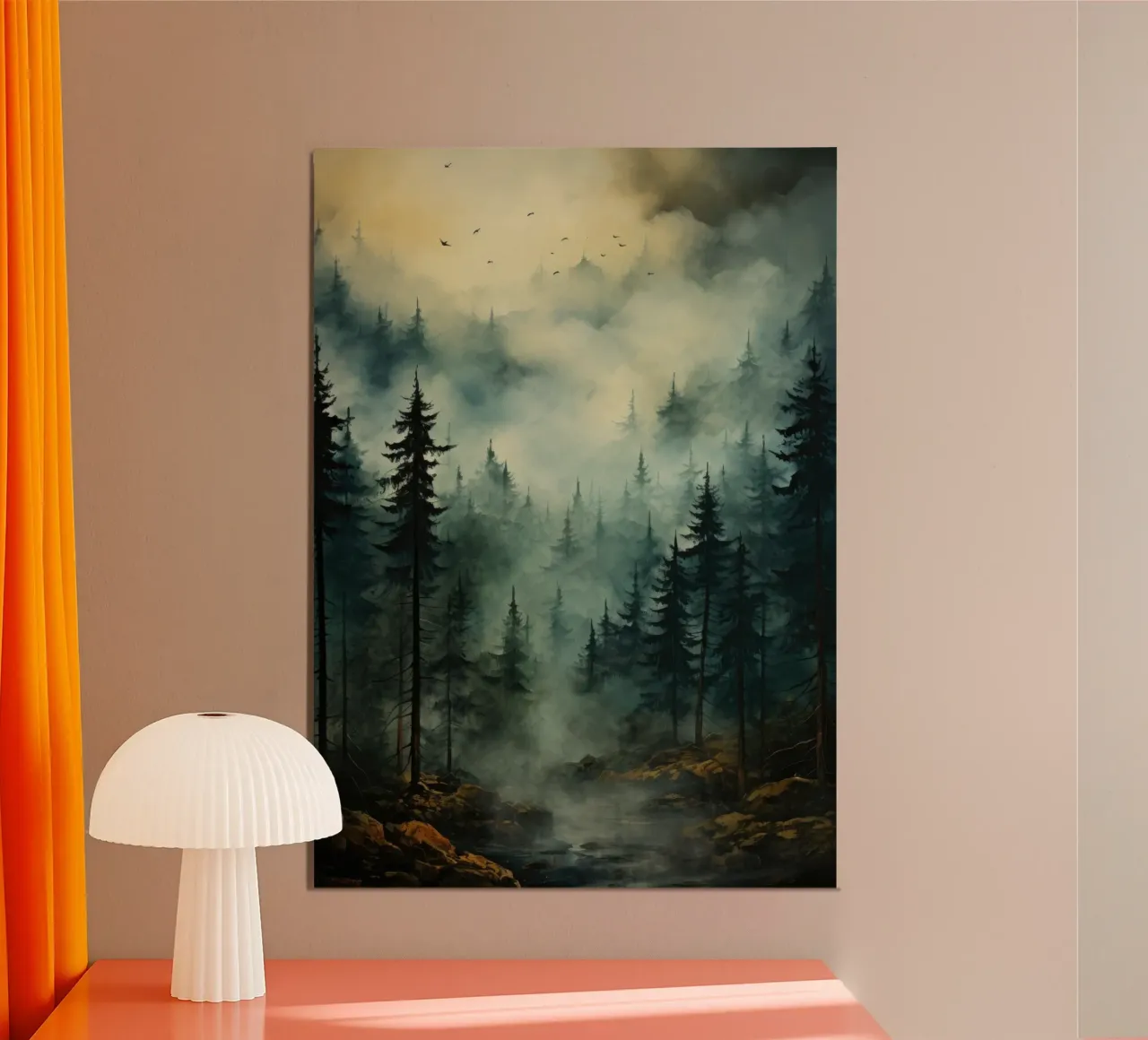 Il bosco di montagna poster con telaio in alluminio da PosterPrint