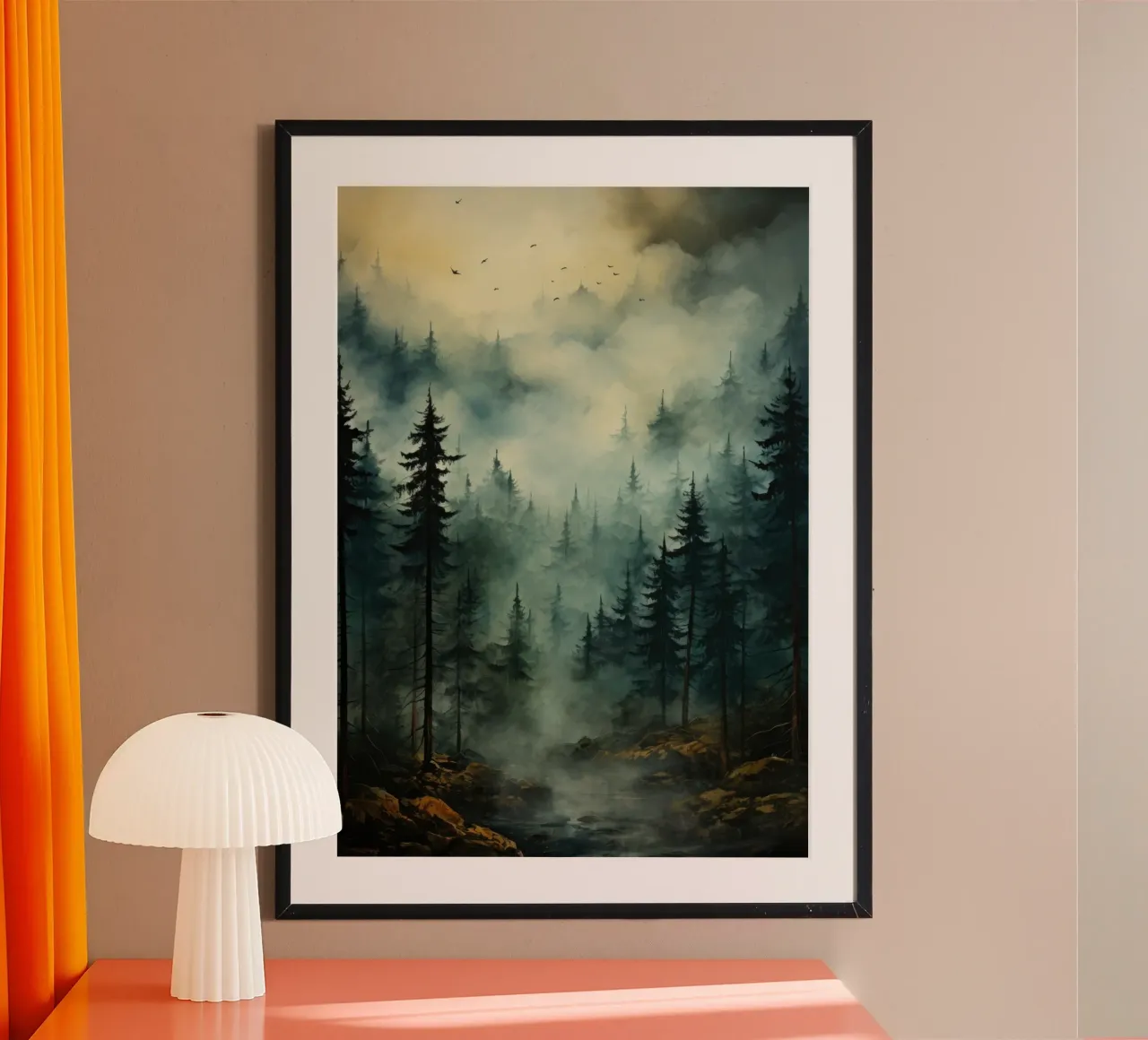 Il bosco di montagna poster con telaio in alluminio da PosterPrint