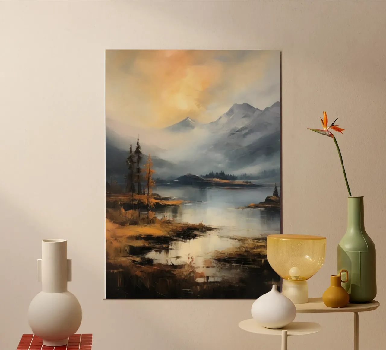 Sera in montagna poster con telaio in alluminio da PosterPrint