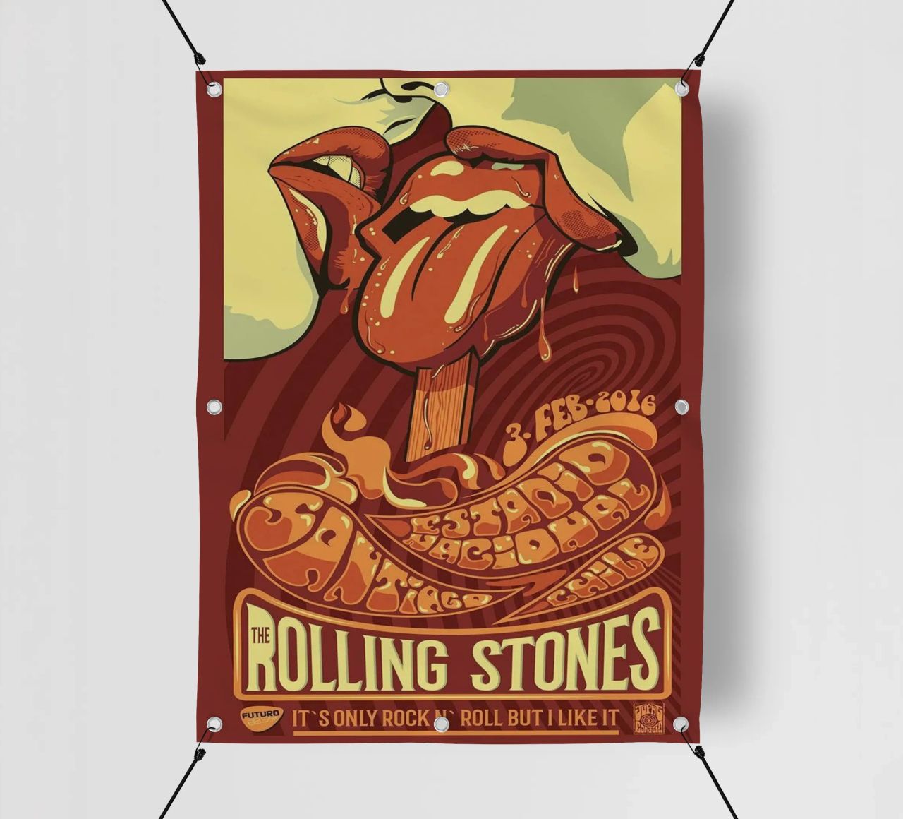 ROLLING STONES FUTURO IT'S ONLY ROCK N ROLL BUT I LIKE IT telo in pvc da SoundStudio