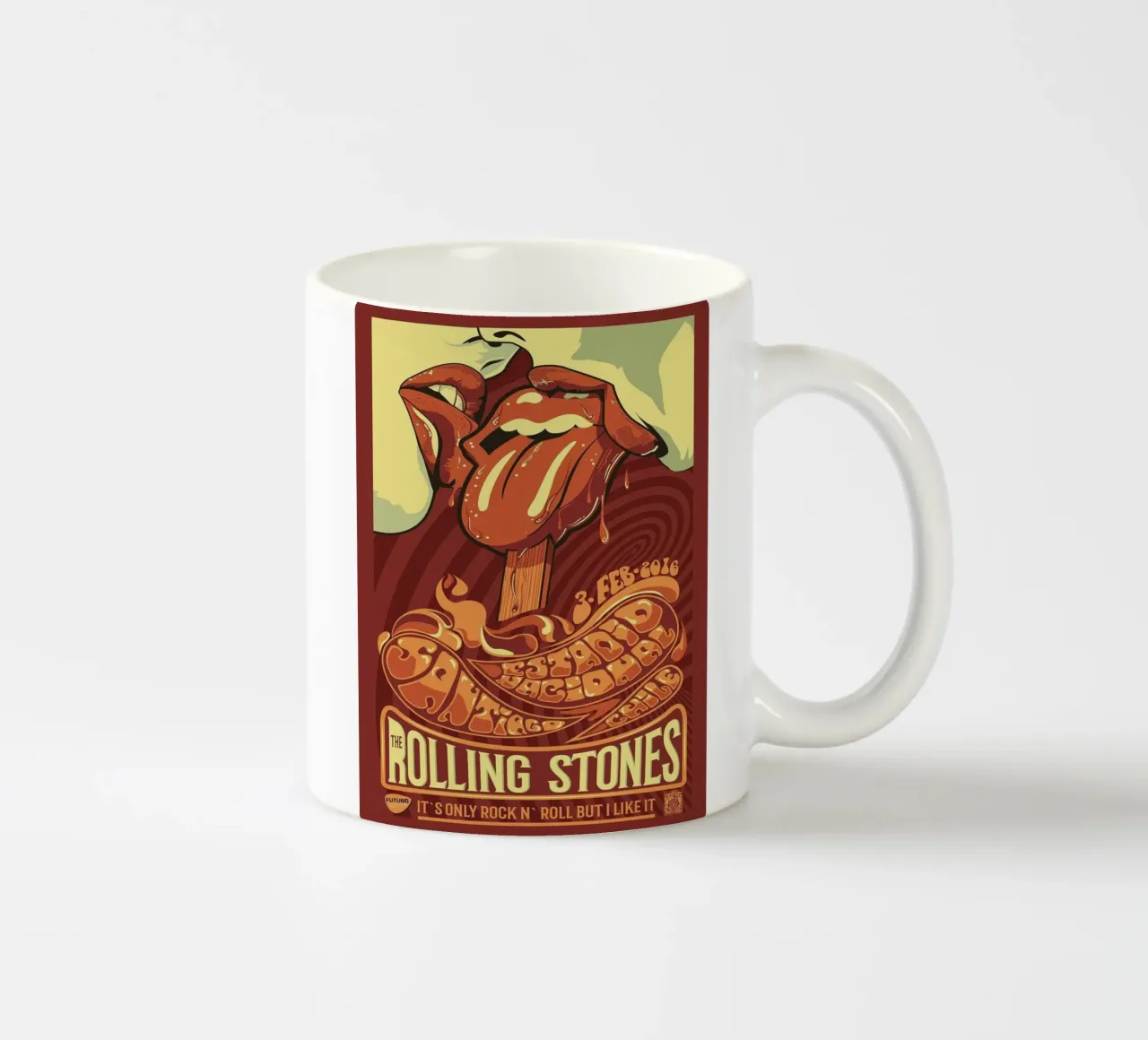 ROLLING STONES FUTURO IT'S ONLY ROCK N ROLL BUT I LIKE IT mug en céramique de SoundStudio