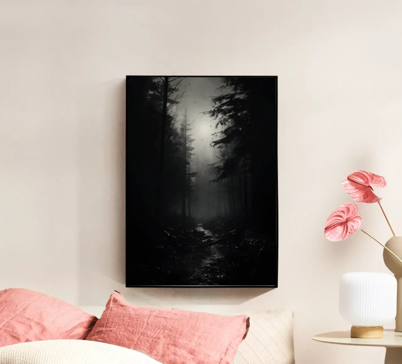 Foresta bianca e nera plexiglass da PosterPrint