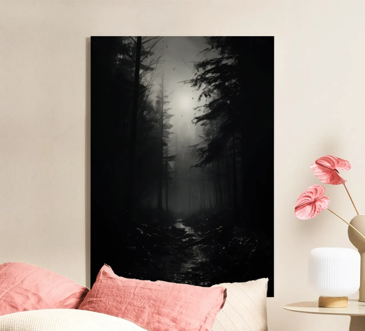Foresta bianca e nera plexiglass da PosterPrint