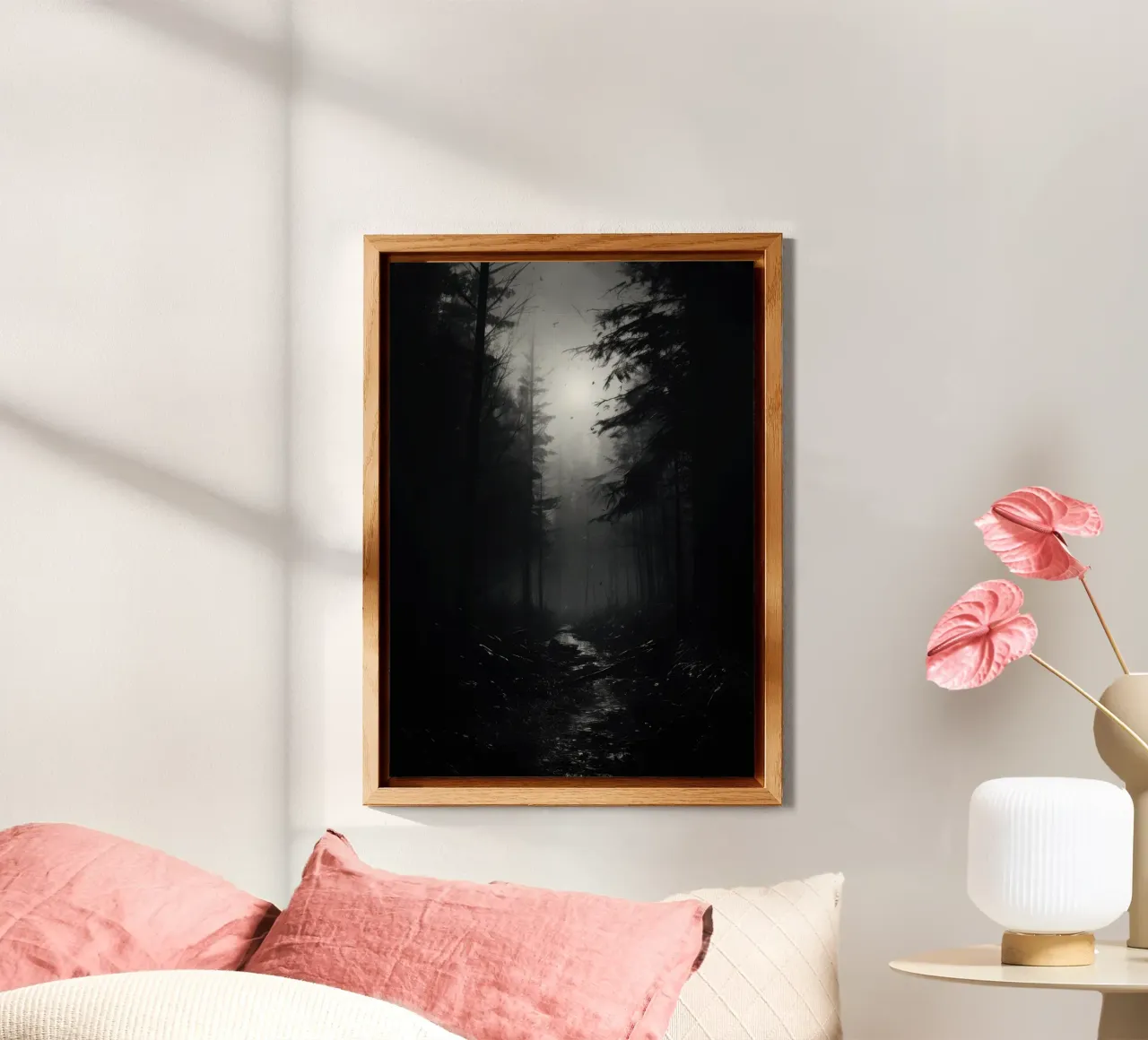 Foresta bianca e nera alluminio dibond da PosterPrint