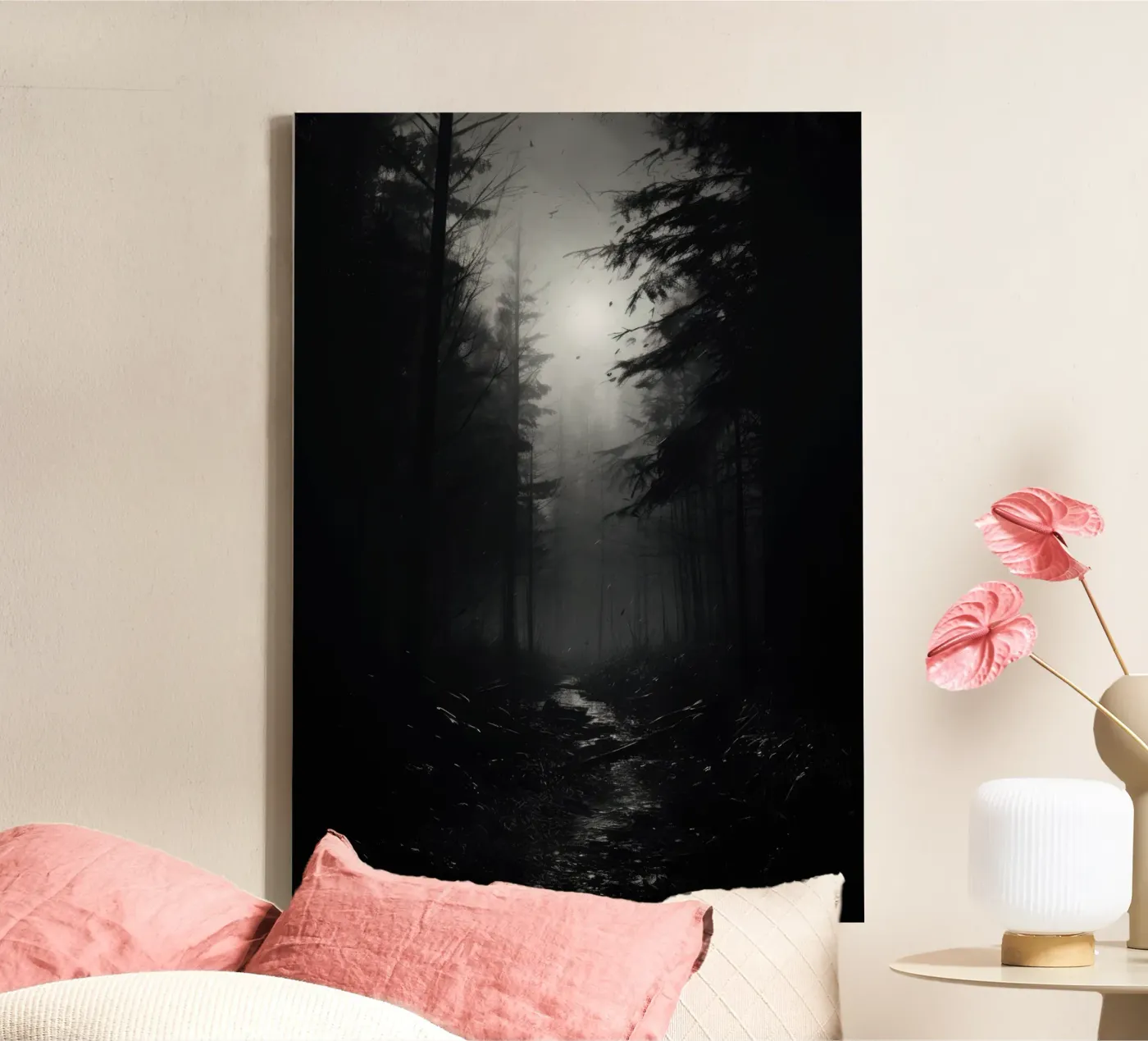 Black and white forest tela da PosterPrint