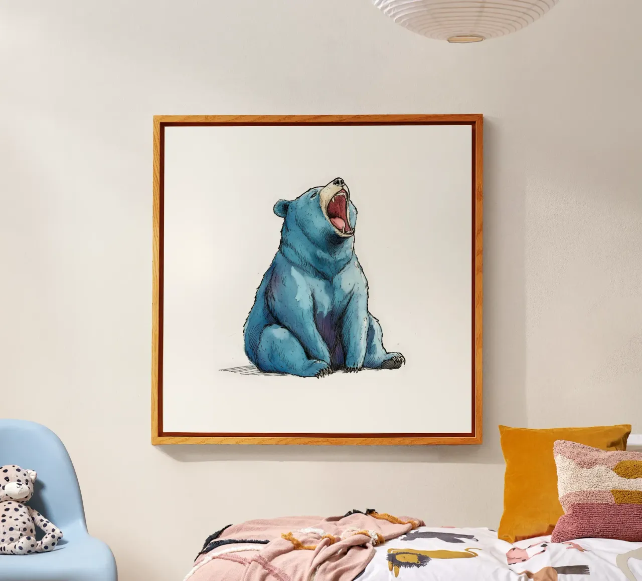 Comic BlauBär acryl van Cat Grafic Design