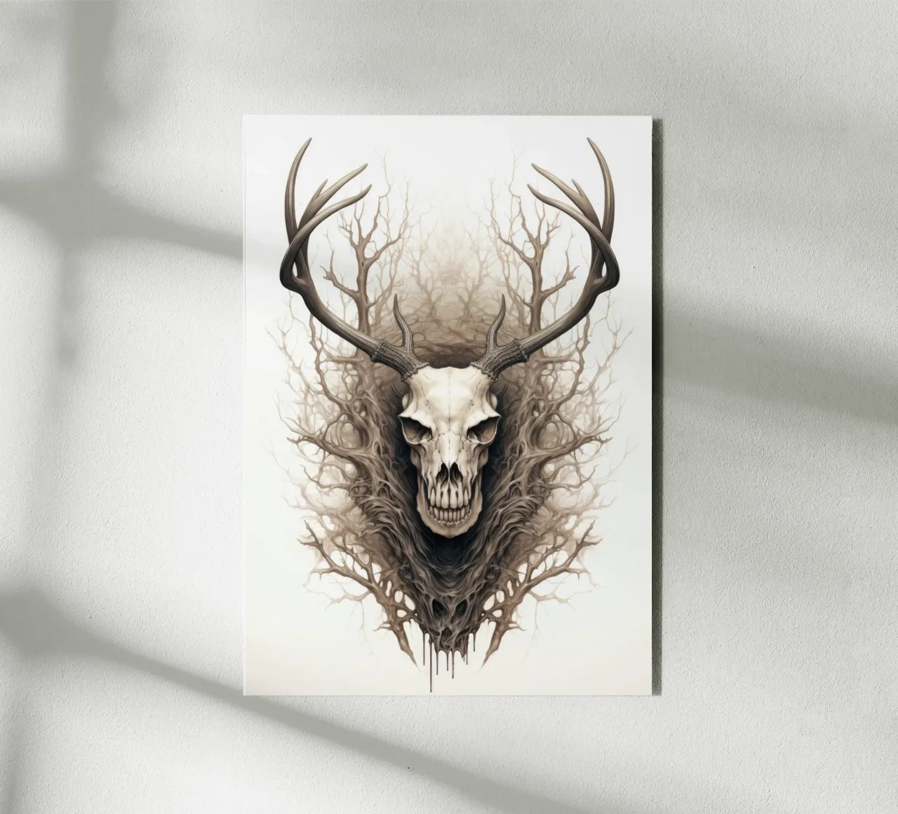 Scheletro di corna di cervo alluminio dibond da PosterPrint
