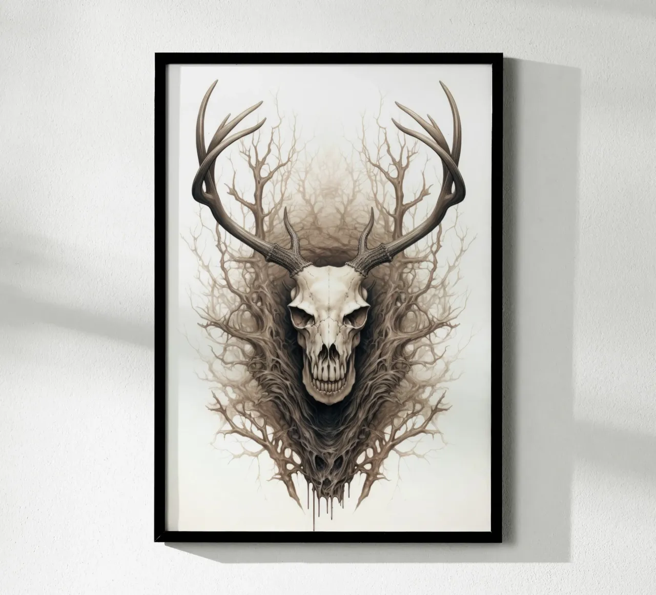 Scheletro di corna di cervo poster con telaio in plastica da PosterPrint