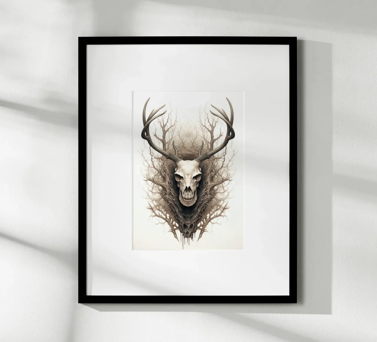 Scheletro di corna di cervo poster con telaio in plastica da PosterPrint