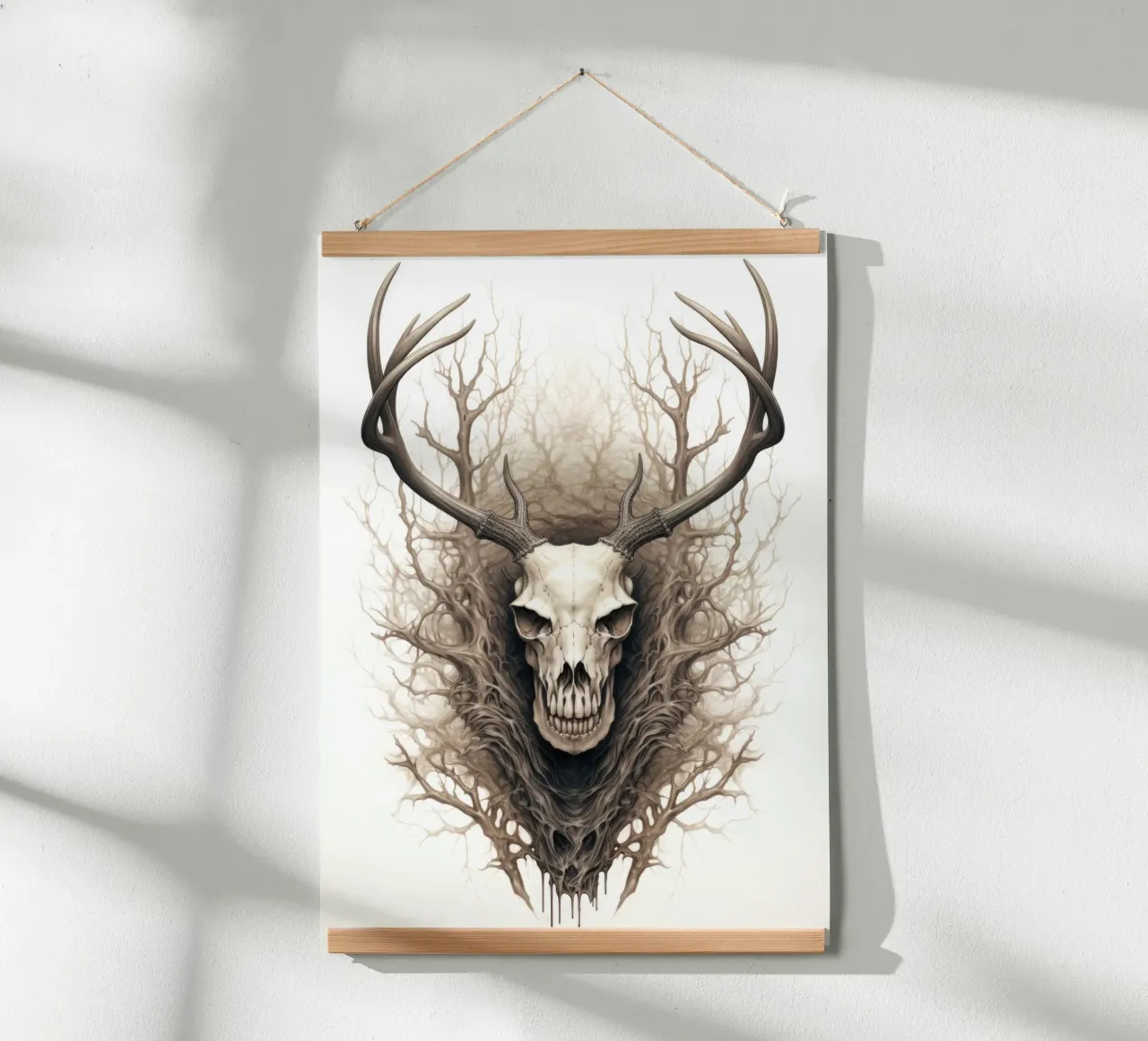 Scheletro di corna di cervo poster con telaio in plastica da PosterPrint