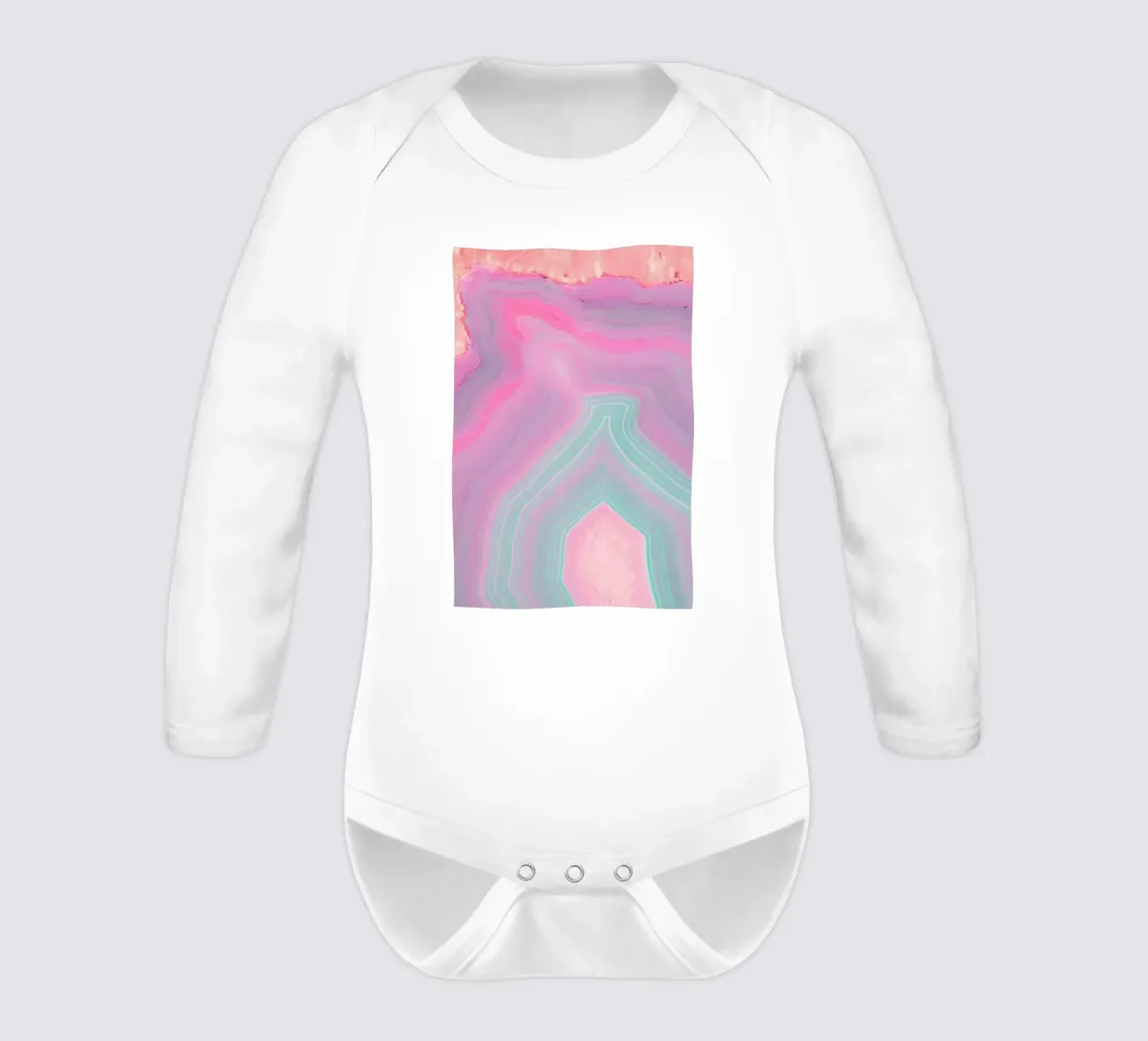 Pastel Agate long-sleeve baby romper by cafelab